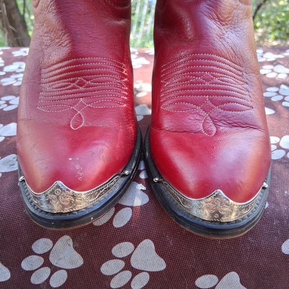 Vintage Red Cowboy Boots - Picture 3 of 8